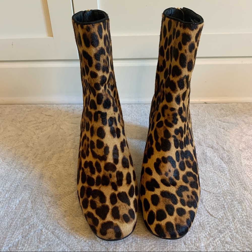 J. CREW Willa Calf Hair Leopard Ankle Boots - NWOT - Picture 3 of 9
